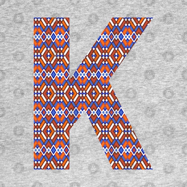 Monogram Letter K- geometric pattern by RinaMosaics